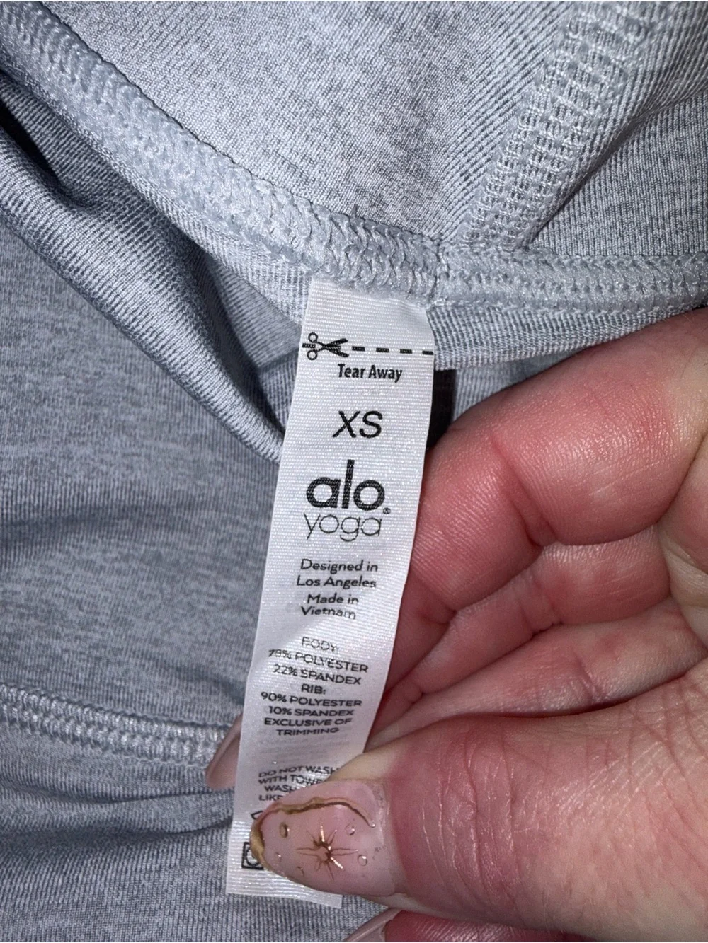 ALO YOGA Legit High Waist Leggings In Athletic Heather Grey/ White XS